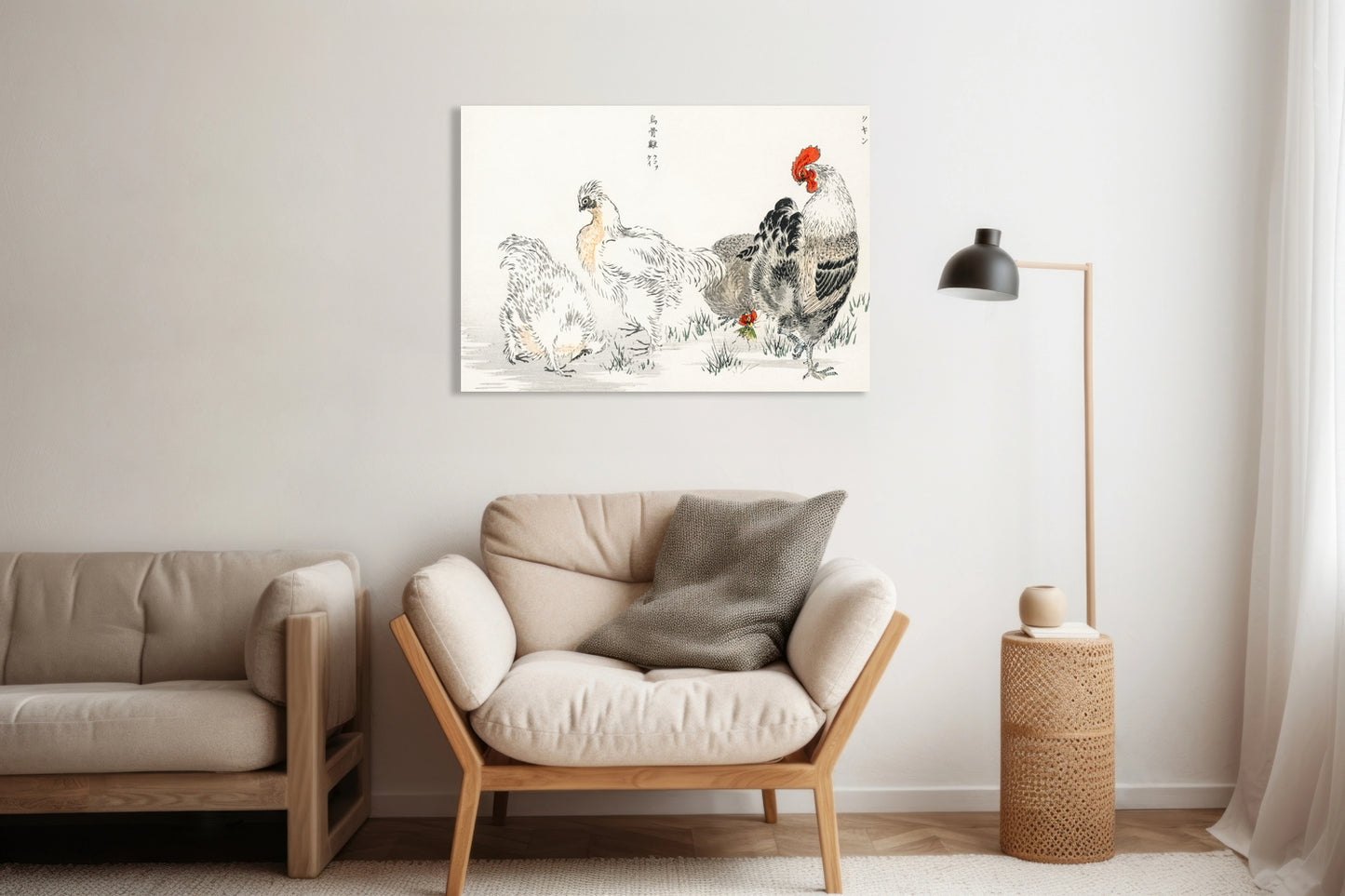 Obraz  Domestic Fowl, Kashu Japoński Vintage do Salonu
