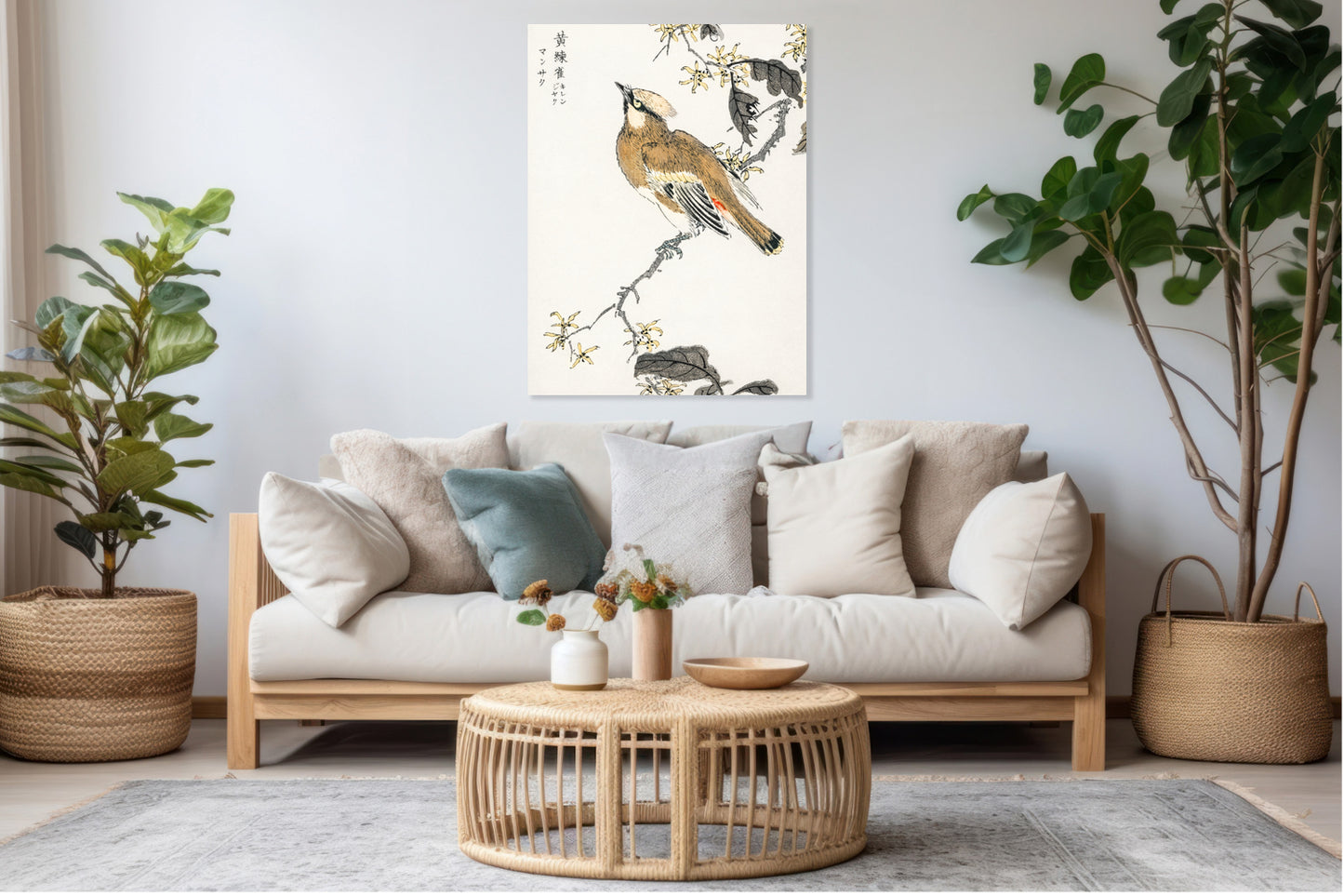 Obraz  Eastern Waxwing, Kashu Japoński Vintage do Salonu