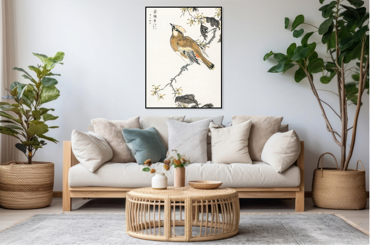 Plakat  Eastern Waxwing, Kashu Japoński Vintage do Salonu