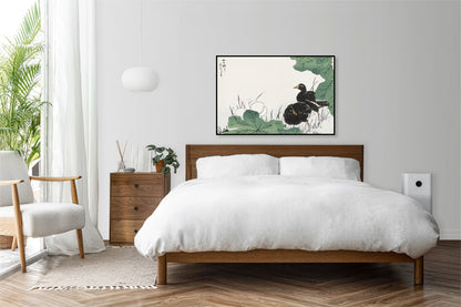 Plakat  Coot and Lotus, Japoński Vintage do Salonu