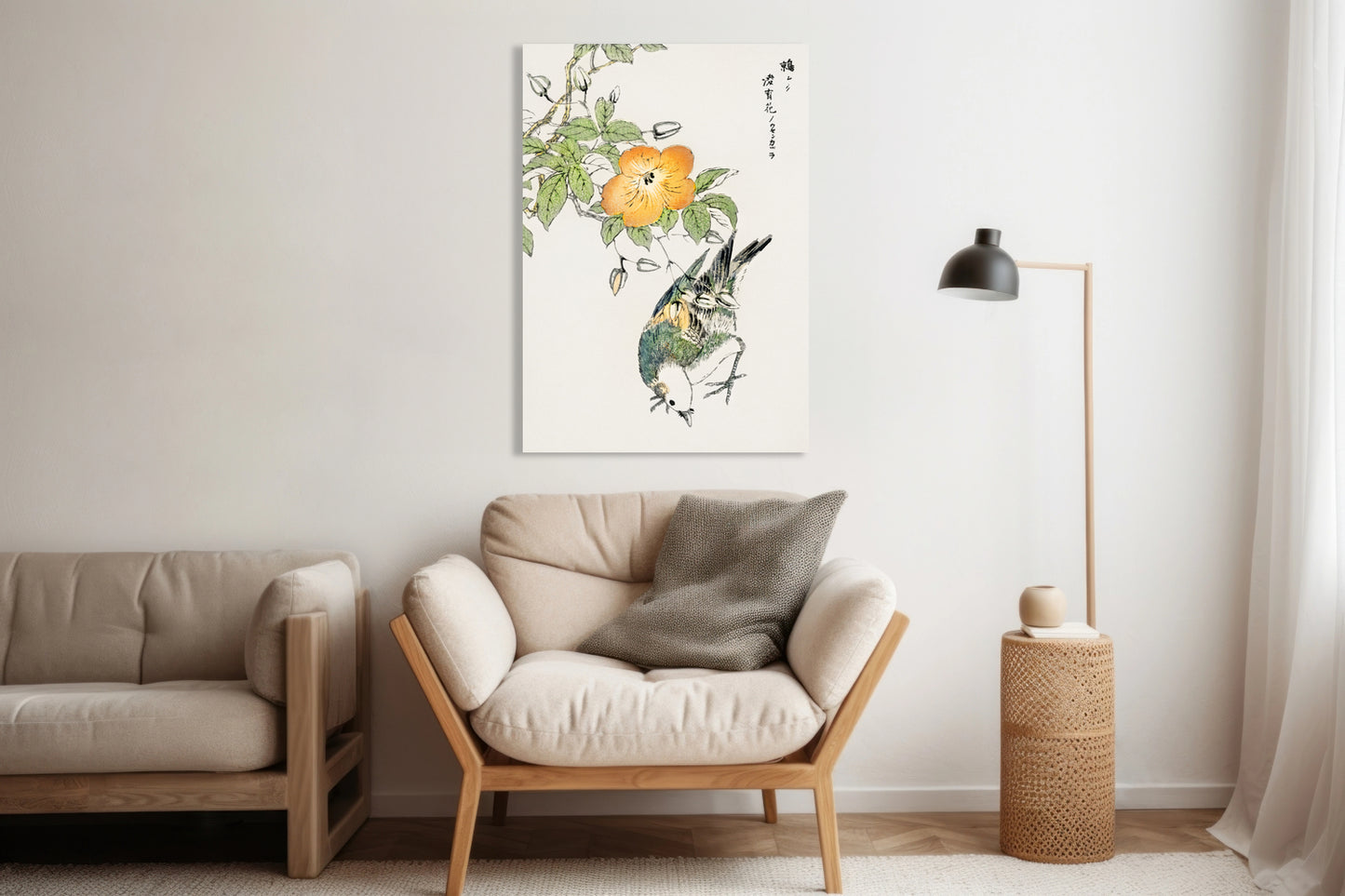 Obraz  Grey Starling, Kashu Japoński Vintage do Salonu