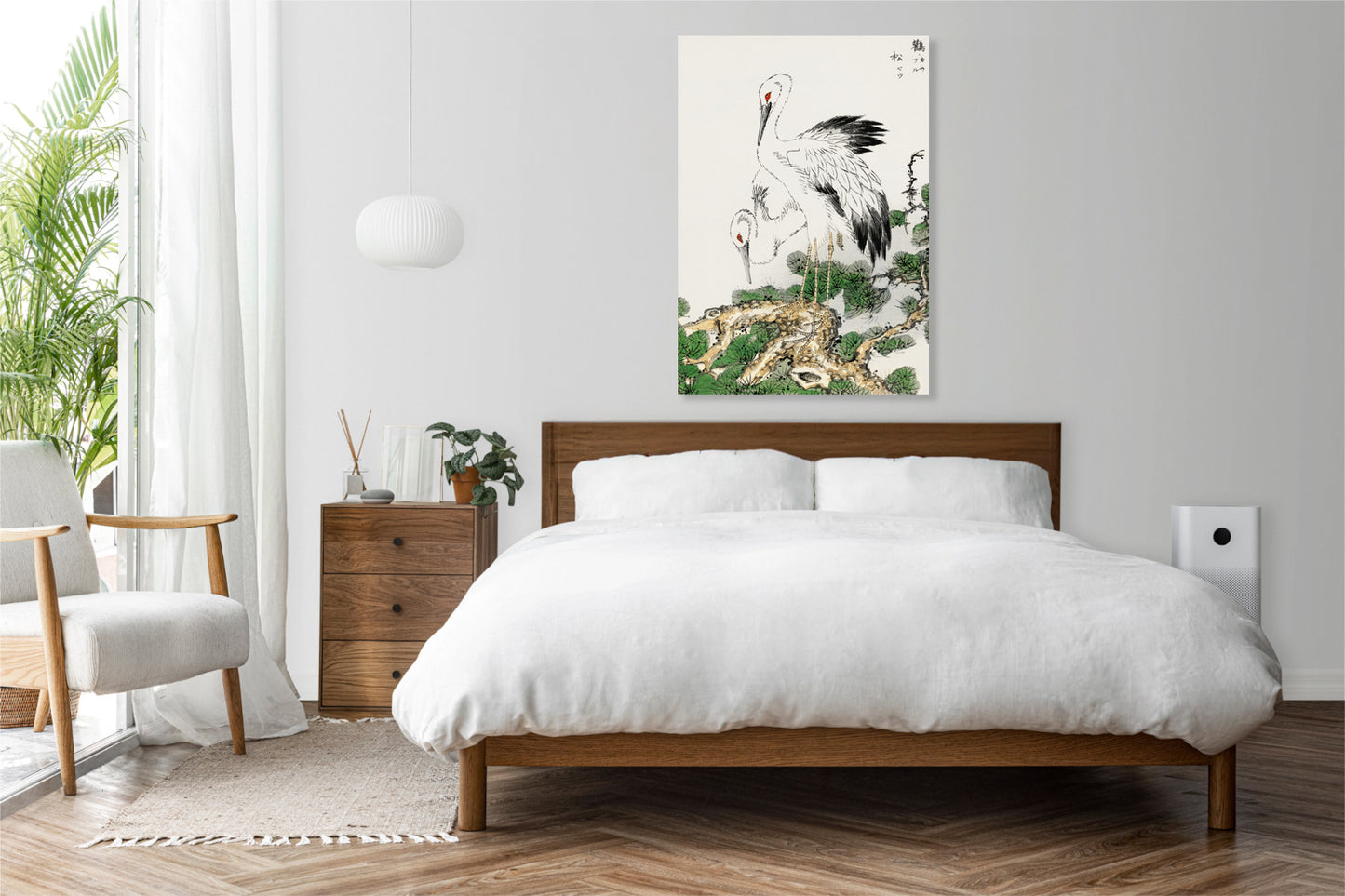 Obraz  Stork and Pine Tree, Kashu Japoński Vintage do Salonu