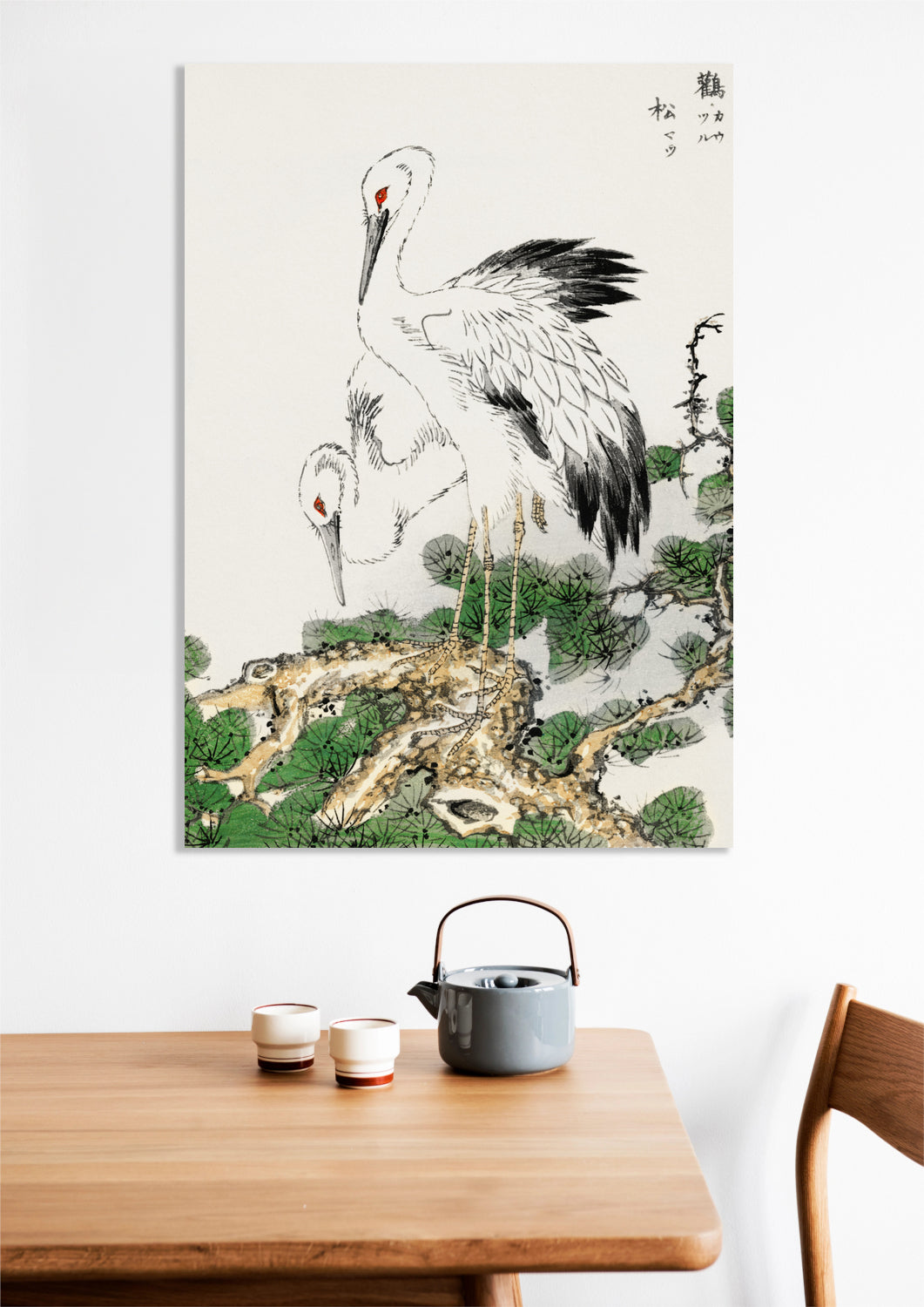 Obraz  Stork and Pine Tree, Kashu Japoński Vintage do Salonu