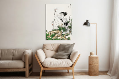 Obraz  Stork and Pine Tree, Kashu Japoński Vintage do Salonu