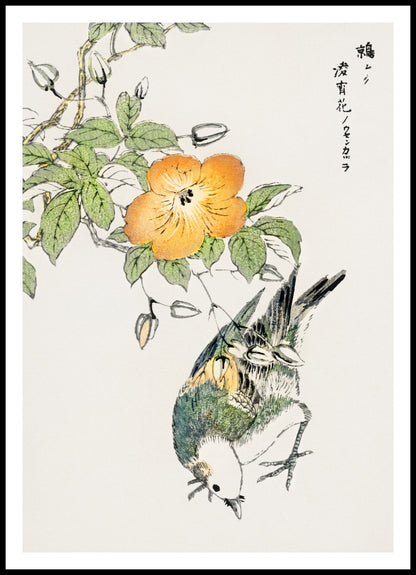Plakat  Grey Starling, Kashu Japoński Vintage do Salonu