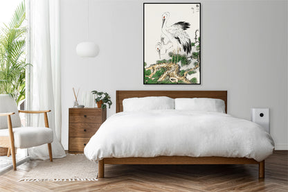 Plakat  Stork and Pine Tree, Kashu Japoński Vintage do Salonu