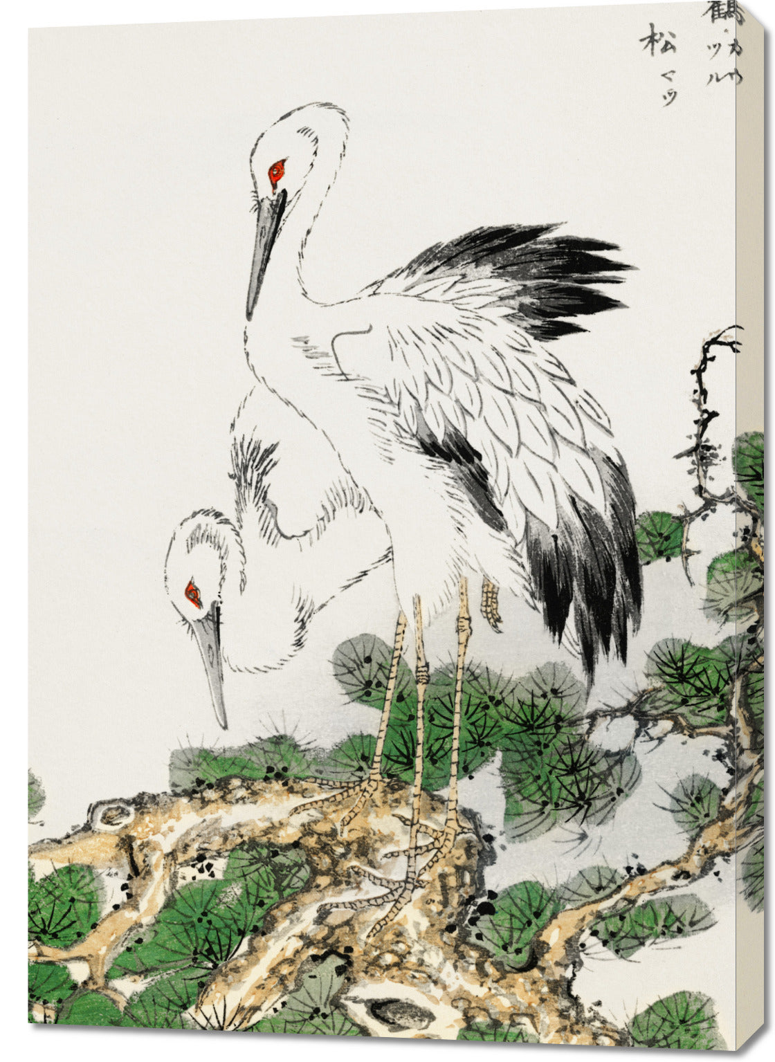 Obraz  Stork and Pine Tree, Kashu Japoński Vintage do Salonu
