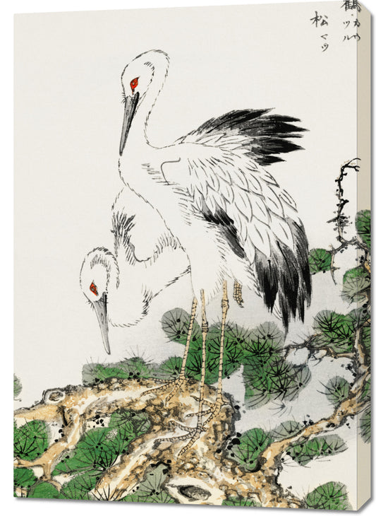 Obraz  Stork and Pine Tree, Kashu Japoński Vintage do Salonu