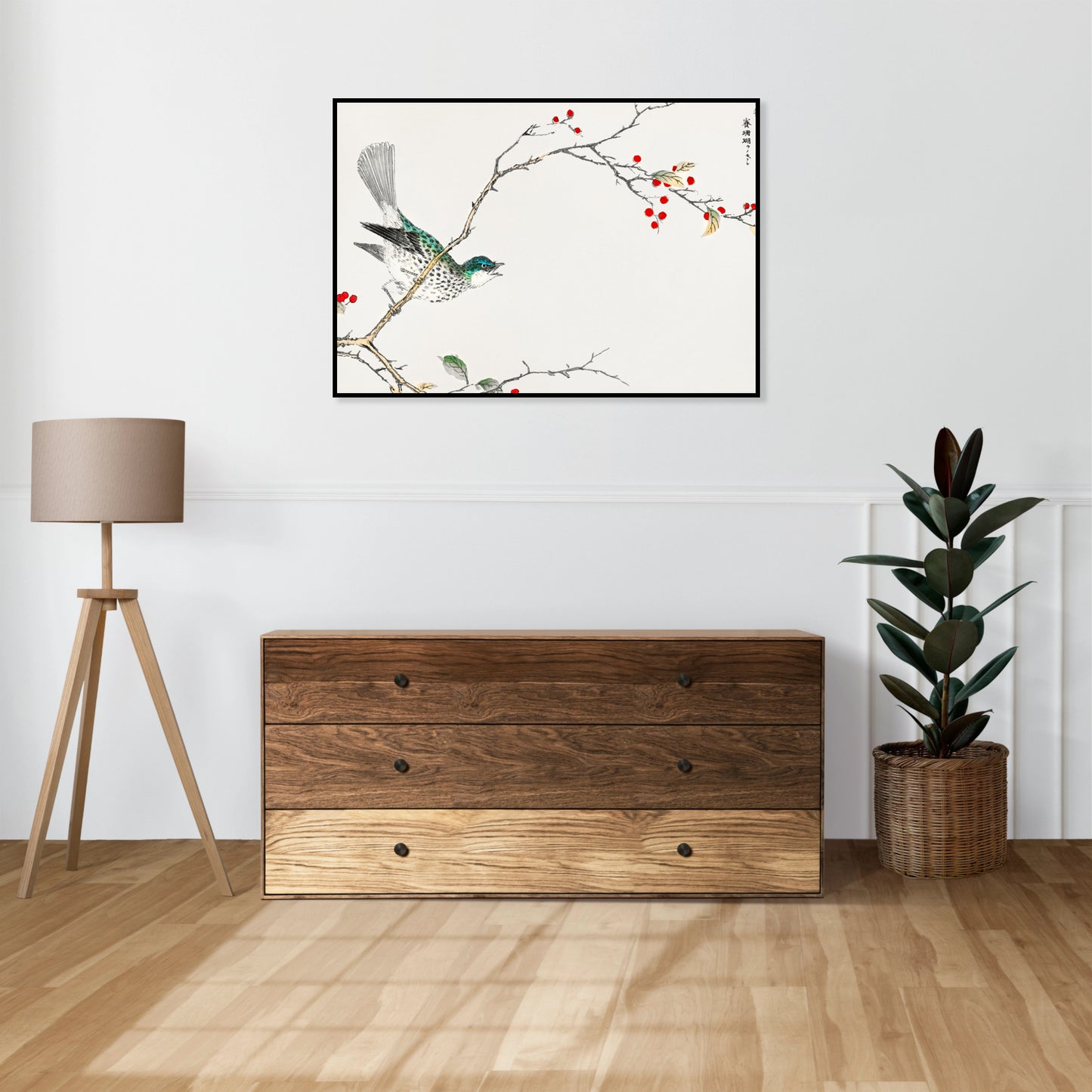 Plakat  Brown-eared Bulbul, Kashu Vintage do Salonu