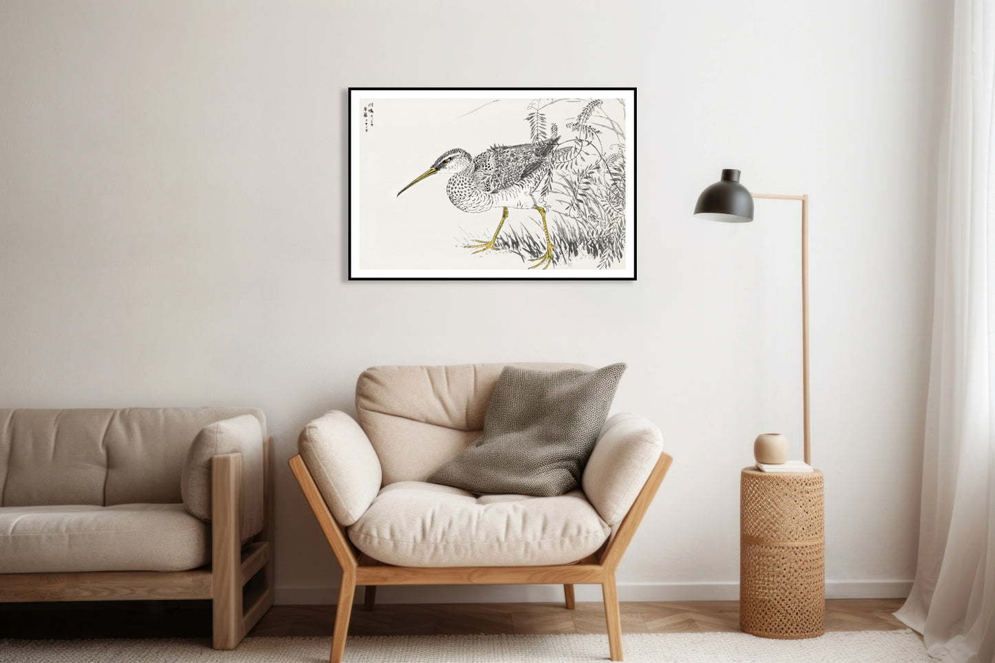 Plakat  Eastern Whimbrel, Kashu Japoński Vintage do Salonu