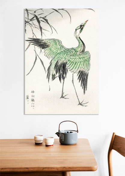 Obraz  Demoiselle Crane, Kashu Japoński Vintage do Salonu
