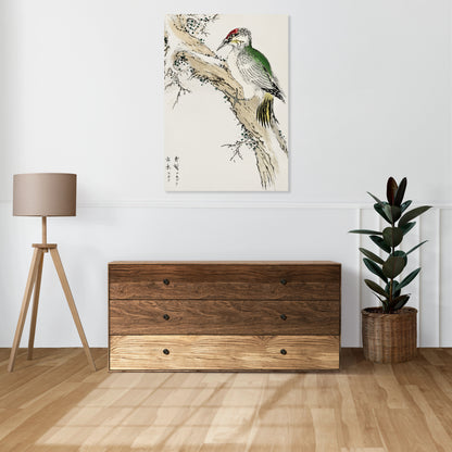 Obraz  Green Woodpecker, Kashu Japoński Vintage do Salonu