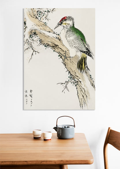 Obraz  Green Woodpecker, Kashu Japoński Vintage do Salonu