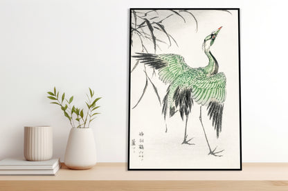 Plakat  Demoiselle Crane, Kashu Japoński Vintage do Salonu