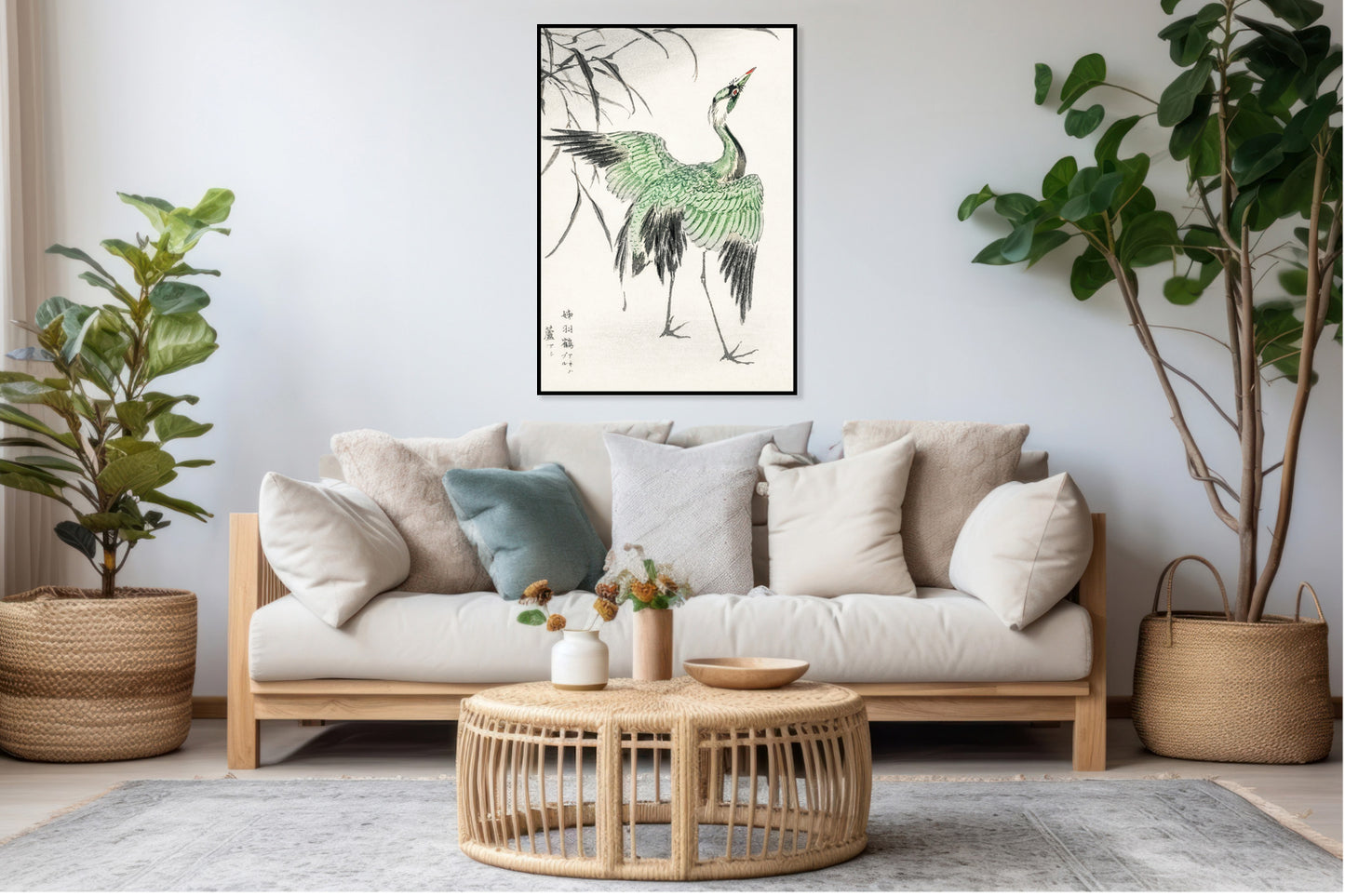 Plakat  Demoiselle Crane, Kashu Japoński Vintage do Salonu