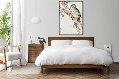 Plakat  Green Woodpecker, Kashu Japoński Vintage do Salonu