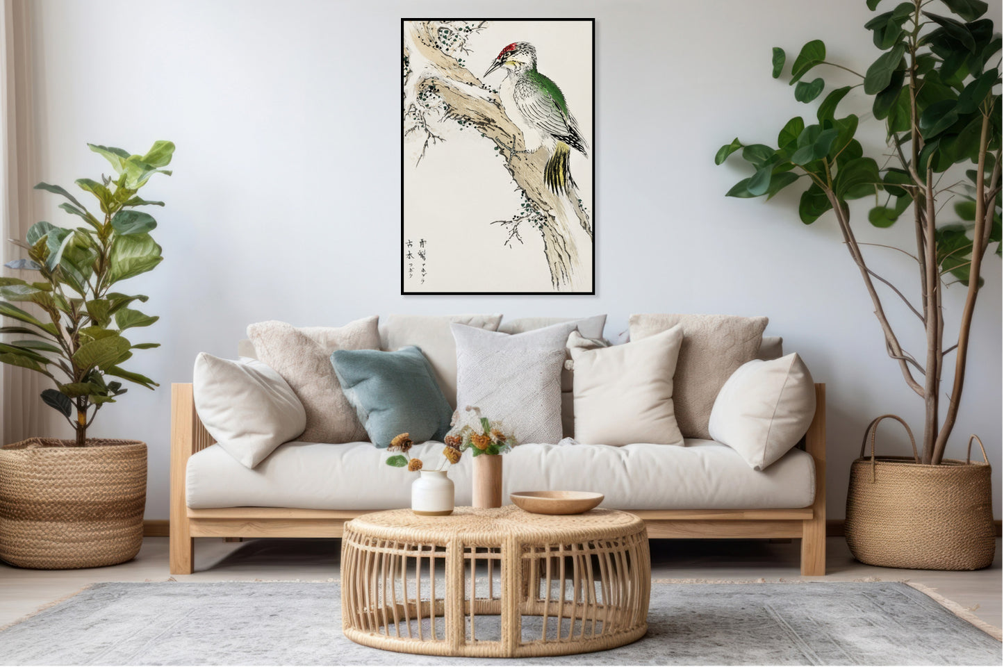 Plakat  Green Woodpecker, Kashu Japoński Vintage do Salonu