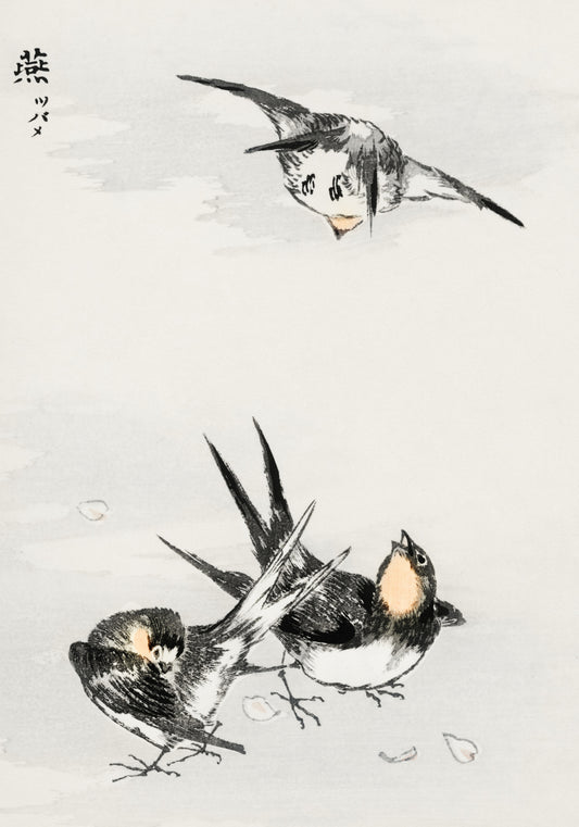 Plakat  Swallow, Kashu Japoński Vintage do Salonu