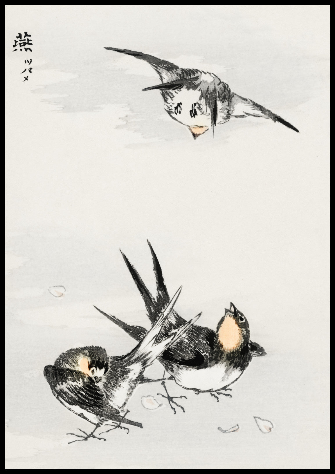 Plakat  Swallow, Kashu Japoński Vintage do Salonu
