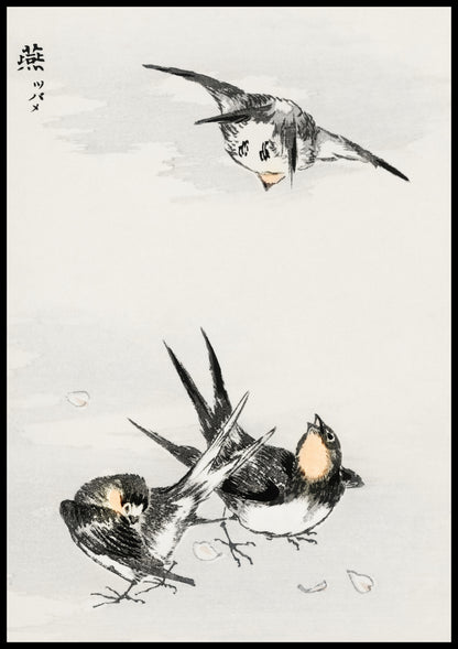 Plakat  Swallow, Kashu Japoński Vintage do Salonu