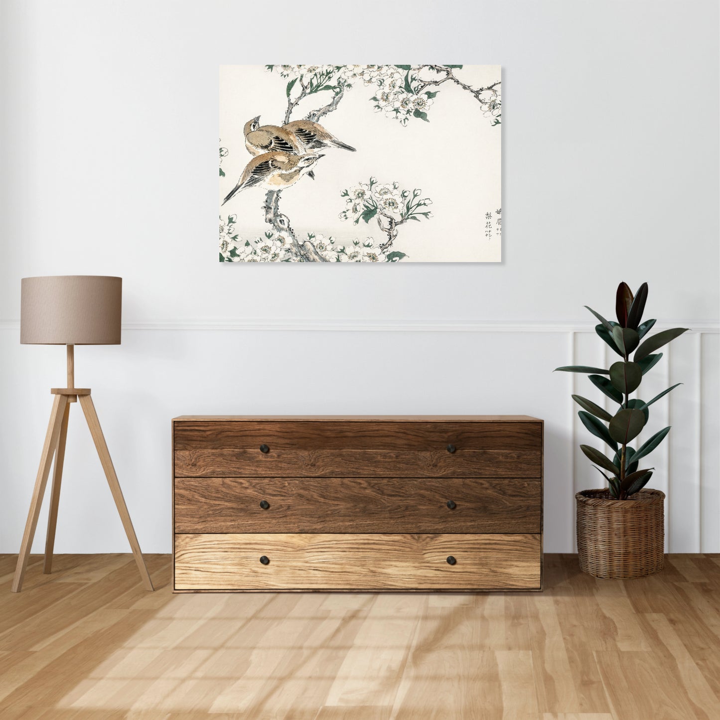 Obraz  Meadow Bunting, Kashu Japoński Vintage do Salonu