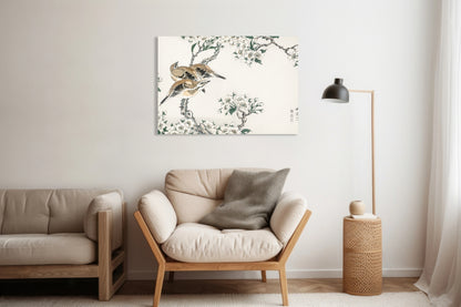 Obraz  Meadow Bunting, Kashu Japoński Vintage do Salonu