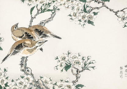Plakat  Meadow Bunting, Kashu Japoński Vintage do Salonu