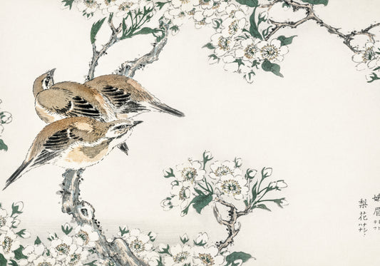 Plakat  Meadow Bunting, Kashu Japoński Vintage do Salonu