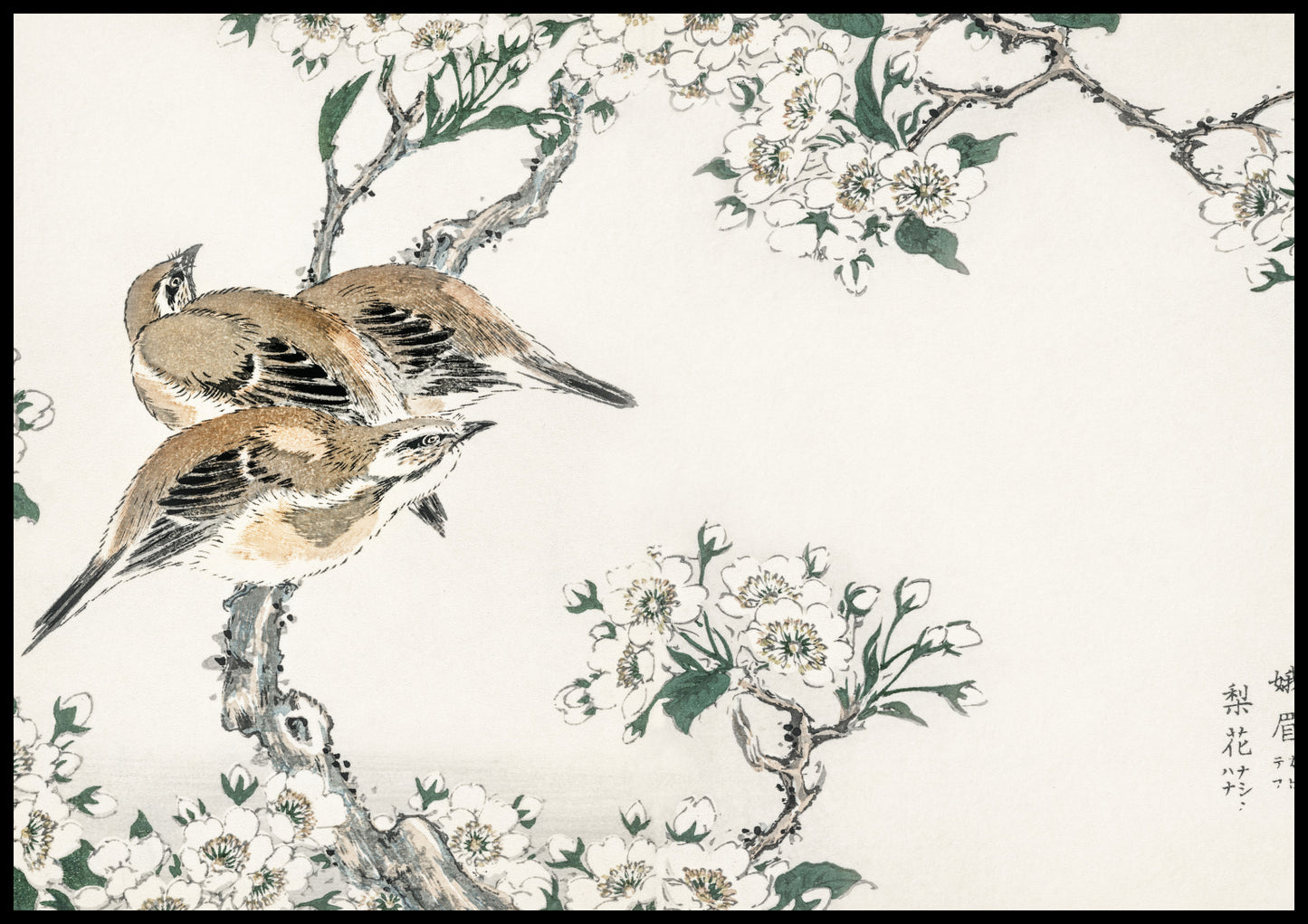 Plakat  Meadow Bunting, Kashu Japoński Vintage do Salonu