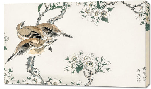Obraz  Meadow Bunting, Kashu Japoński Vintage do Salonu