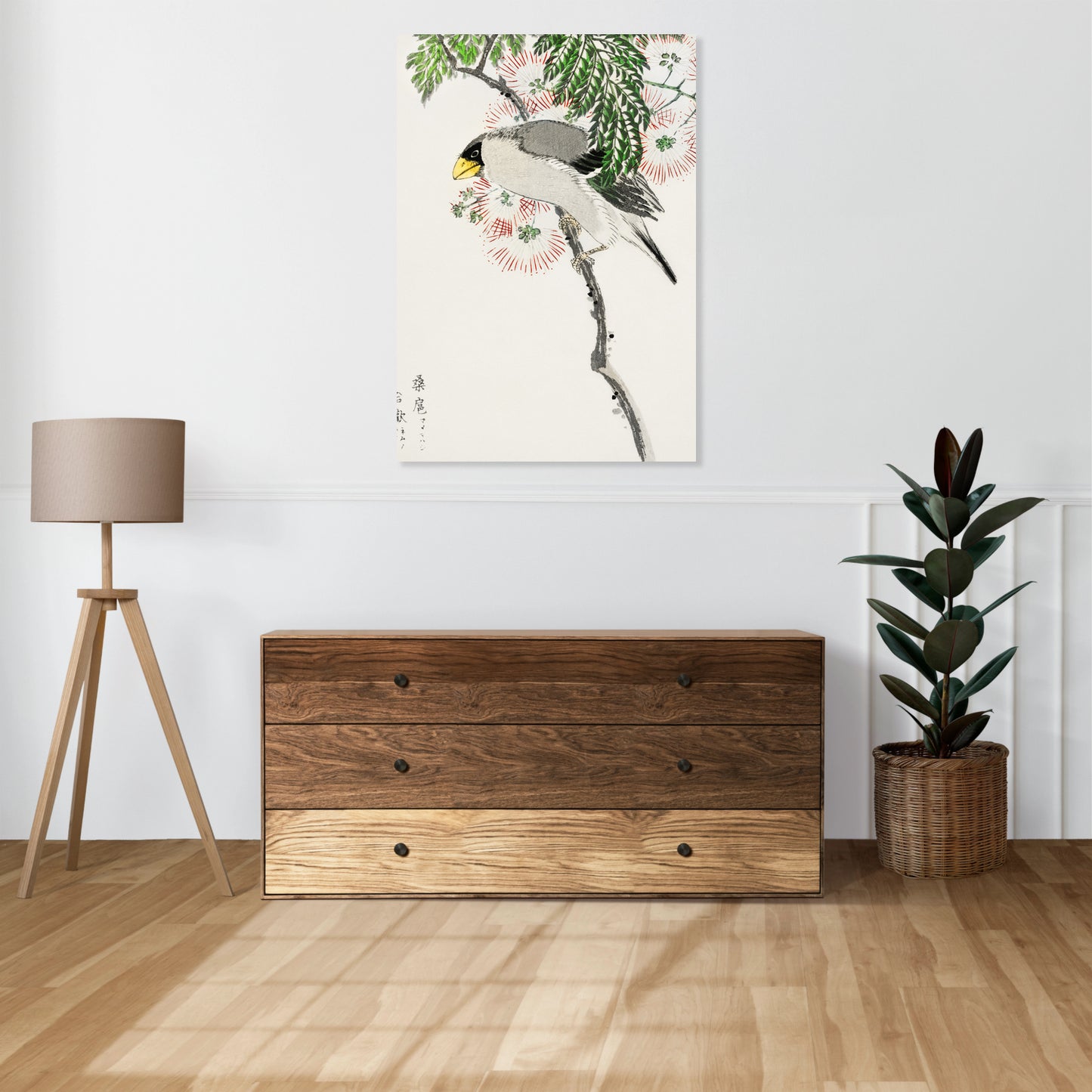 Obraz  Masked Hawfinch, Kashu Japoński Vintage do Salonu