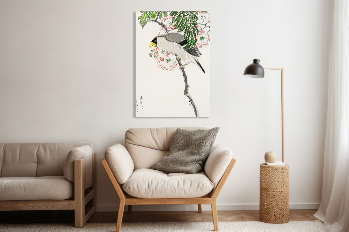 Obraz  Masked Hawfinch, Kashu Japoński Vintage do Salonu