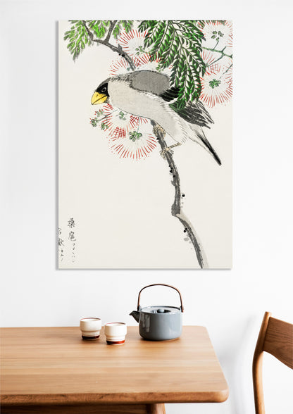 Obraz  Masked Hawfinch, Kashu Japoński Vintage do Salonu