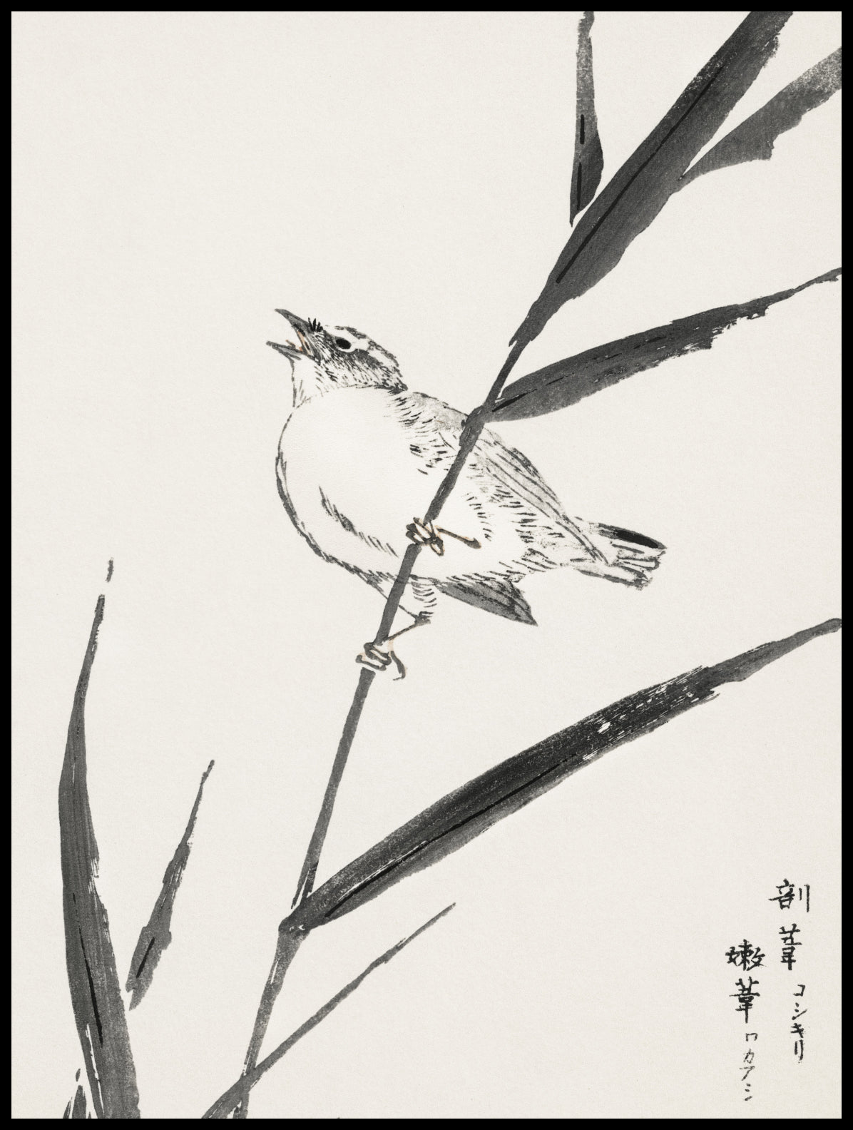 Plakat  Reed-Bunting, Kashu Japoński Vintage do Salonu