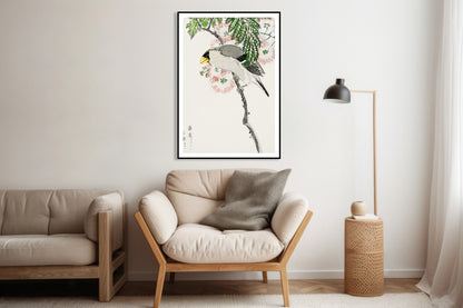 Plakat  Masked Hawfinch, Kashu Japoński Vintage do Salonu