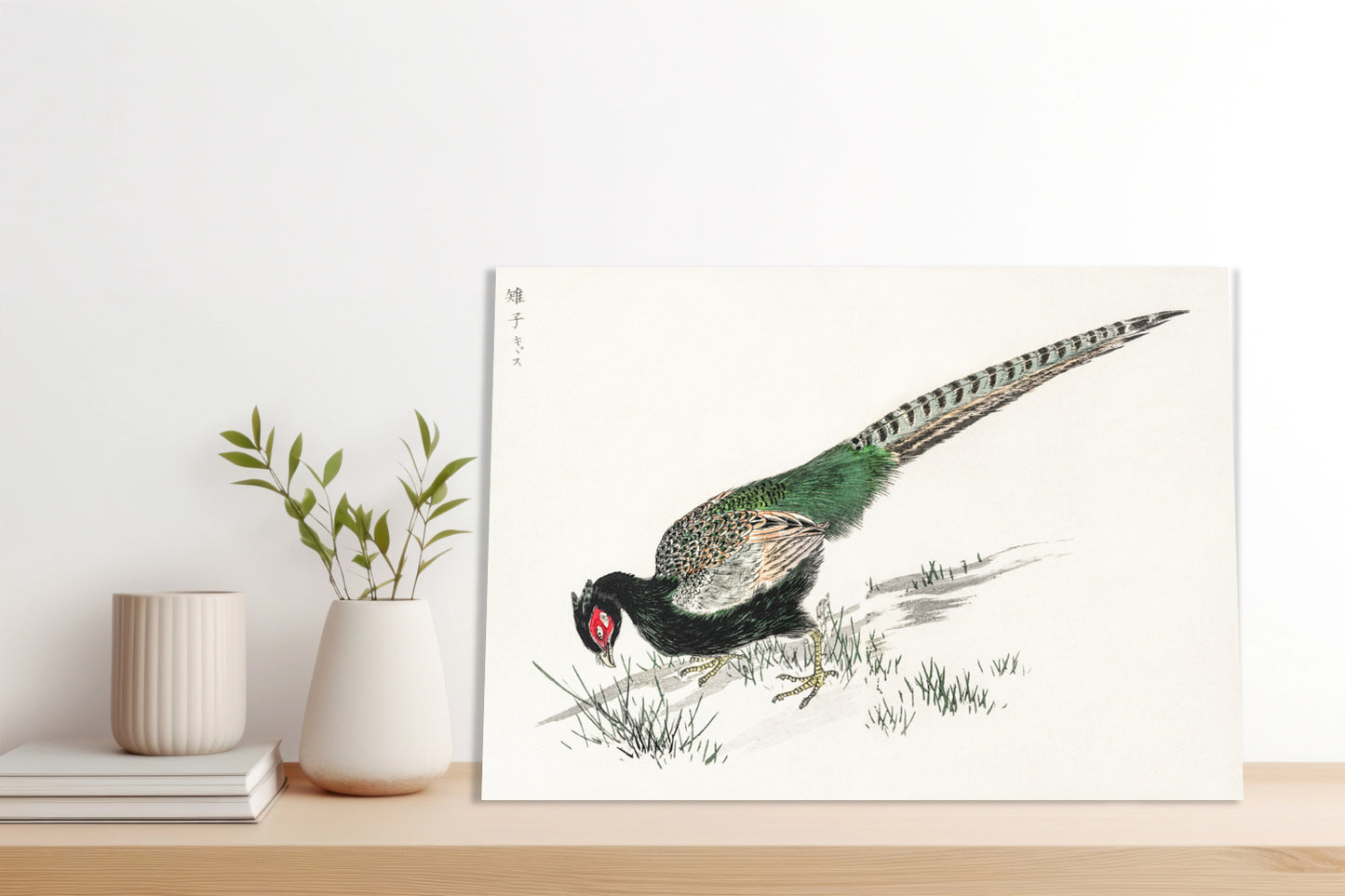 Obraz  Green Pheasant, Kashu Japoński Vintage do Salonu