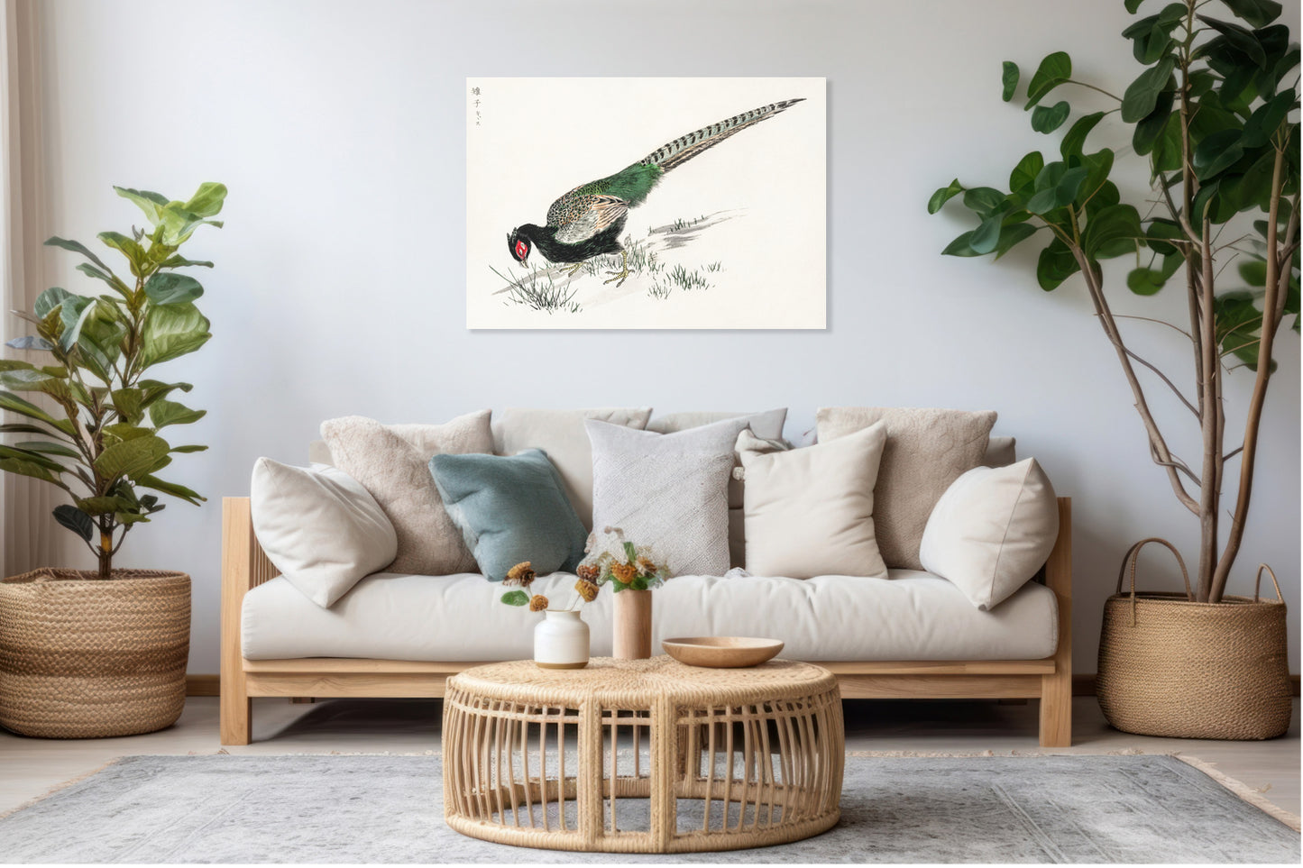 Obraz  Green Pheasant, Kashu Japoński Vintage do Salonu