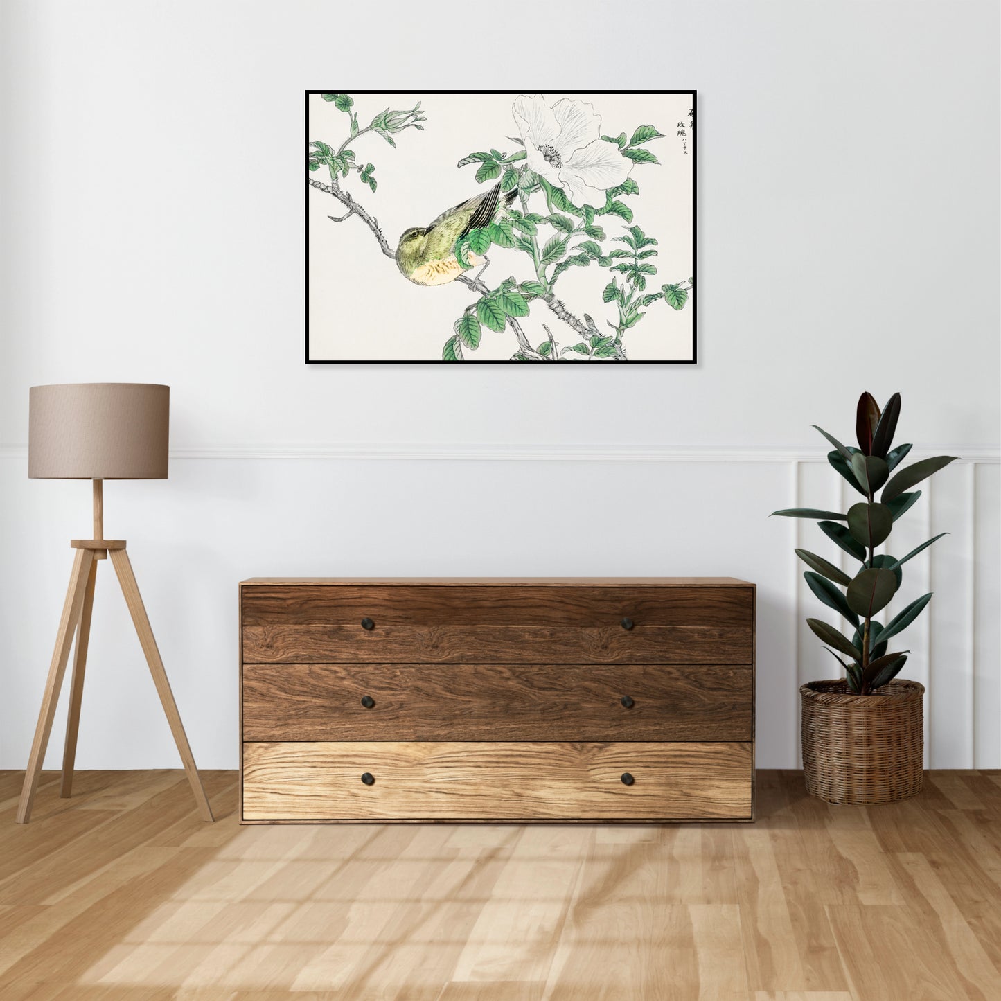 Plakat  Bulbul and Rosa, Kashu Japoński Vintage do Salonu
