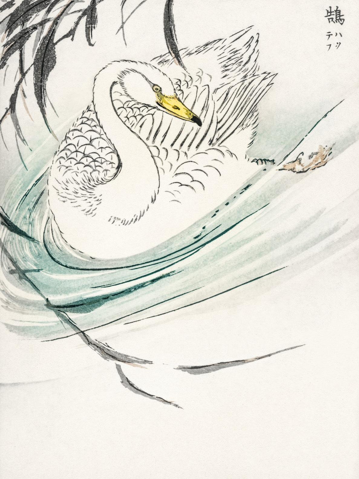 Plakat  Wooper Swan, Kashu Japoński Vintage do Salonu