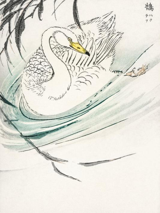 Plakat  Wooper Swan, Kashu Japoński Vintage do Salonu