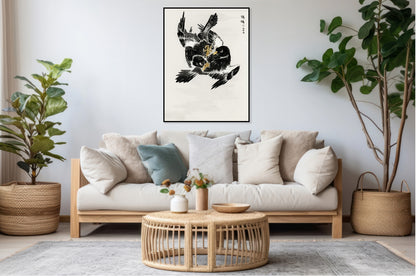 Plakat  Jungle Nightjar, Kashu Japoński Vintage do Salonu