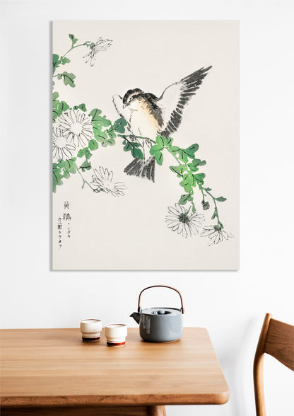Obraz  Flycatcher, Kashu Japoński Vintage do Salonu