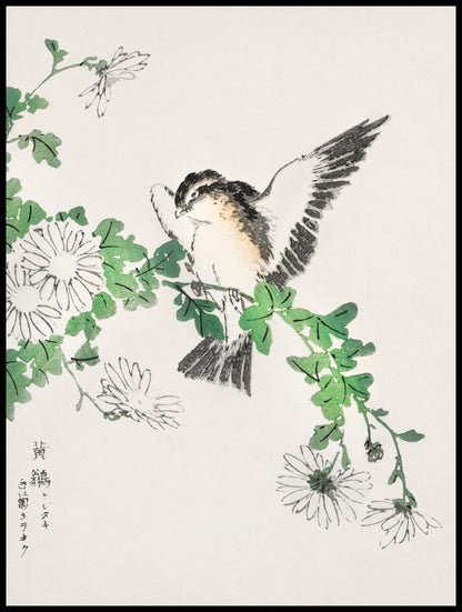 Plakat  Flycatcher, Kashu Japoński Vintage do Salonu