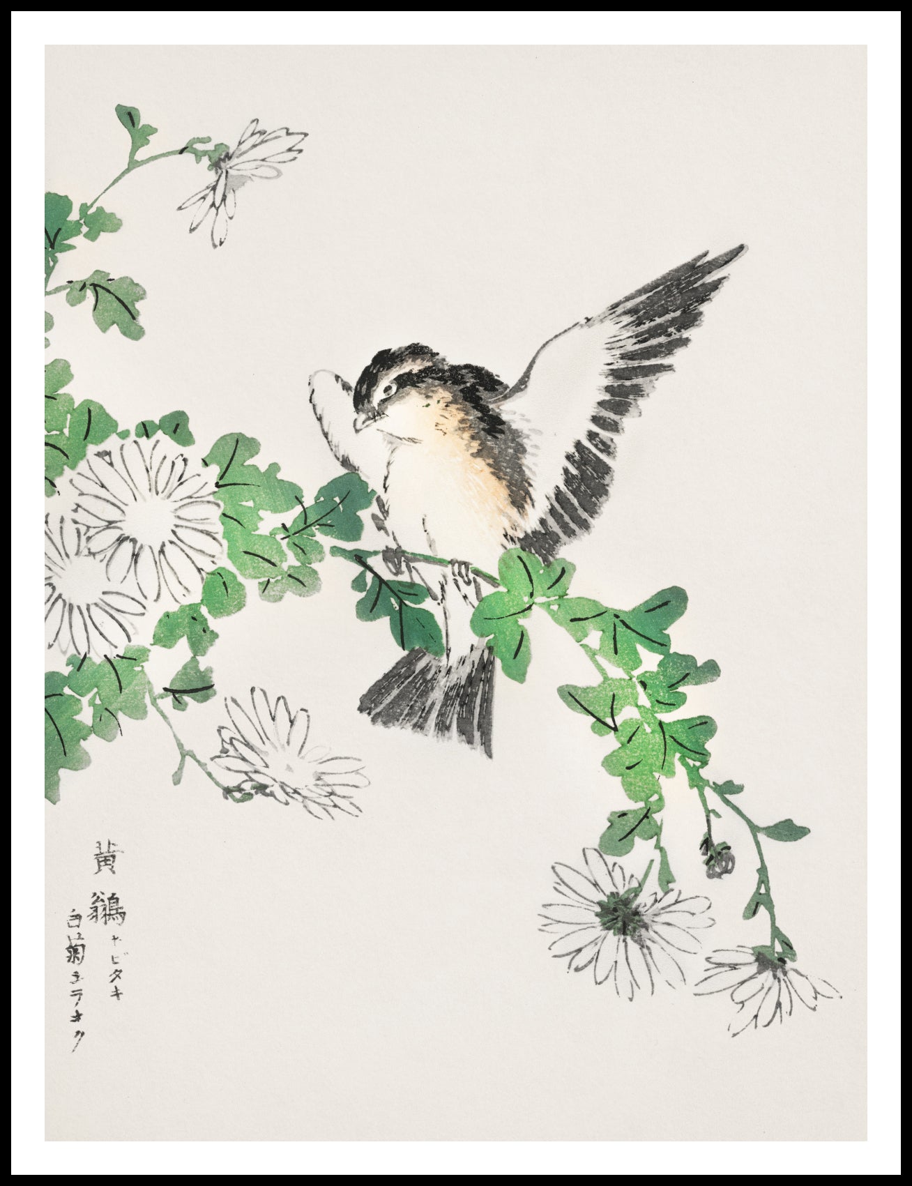 Plakat  Flycatcher, Kashu Japoński Vintage do Salonu