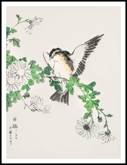 Plakat  Flycatcher, Kashu Japoński Vintage do Salonu