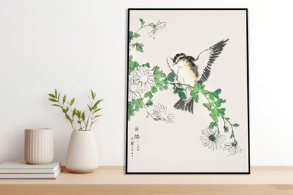 Plakat  Flycatcher, Kashu Japoński Vintage do Salonu