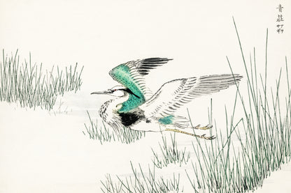 Plakat  Grey Heron, Kashu Japoński Vintage do Salonu
