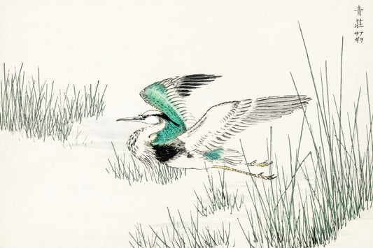 Plakat  Grey Heron, Kashu Japoński Vintage do Salonu