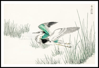 Plakat  Grey Heron, Kashu Japoński Vintage do Salonu