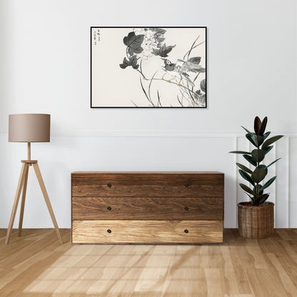 Plakat  Grey Starling 2, Kashu Japoński Vintage do Salonu